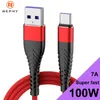 7A 100W Super Fast Charge USB Type C Кабель для Huawei Oppo Realme Xiaomi Redmi Poco Samsung Data Charger USBC 2M 3M Cord Quick 3