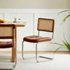 Nordic Furniture Solid Wood Rattan Chairs Living Room Chair Creative Dining Chair Office Chair Modern Simple Mobile Seat Stool