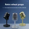 Microphones Simulation Props Retro Microphone Classic Dynamic Vocal Mic Vintage Style For Home Deracation Small Ornaments Drop