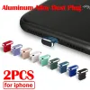 2sts aluminiumlegering Anti Dust Plug Portable USB laddningsport Anti -damm för iPhone 14 13 Pro Max 8 Max 7 6 SE Laddningsportkapp