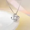 Hoogwaardige 925 sterling zilveren ketting luxe zirkoon vier blad klaver hanger ketting voor vrouwen