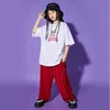 Vêtements hip hop pour enfants tshirt tshirt tshirt tops pantalon baggy pour fille boy scène jazz dance costumes rave vêtements