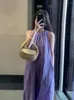 Повседневные платья грушеобразные тело слегка пухлые в фиолетовом платье без рукавов для женской летней корейской версии свободная фитинг юбка