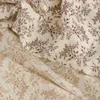 135x50/500 cm brun liten blommig mjuk dubbelskikt crepe tyg för sängkläder hem bär kvinnors pyjamas handgjorda diy tyg tj20572 240327