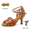 Scarpe da ballo dkzsyim latino per donne/donne salsa di salsa strass che ballano morbida parte del fondo/sandali nuziali alti tacchi