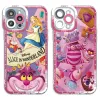 Clear Silicon Phone Hülle für iPhone 8 plus 14 Pro Max SE 13 12 Mini x 15 11 Pro XR XS 7 Cheshire Katze Alice im Wunderland Cover