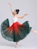 Stage Wear Children's 720 graden grote swing rok gradiënt kleur klassieke dans xinjiang moderne prestatiepraktijk meisje's h