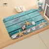 Sea Ocean Bath Mat Absorbent Quick Drying Bathroom Creative Rug Non-slip Entrance Doormat Floor Bathtub Side Carpet Decoration