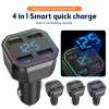 Car Volt Meter 66W Ports USB Car Charger Fast Charging PD Quick Charge 3.0 USB C Car Thone Adapter для телефона вольтметра