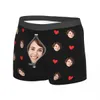 Boxer -slip shorts slipjes Custom Love Heart Girlfriend Face Boxer korte Valentijnsdag geschenken voor hem man ondergoed