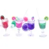 4st Söt 1: 6 Skala Miniature Dollhouse Cocktail Mini Wine Cup Glasses Doll Food Drinks Spela Kitchen Toy