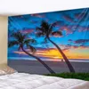 tapestry Tapestries Coconut tree sea view sunrise sunset art decoration blanket home background cloth hippie bohemian living room dormitory R0411