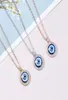Evil Eye Necklace Third Blue Eyes Amulet Pendant Dainty Ojo Gold Chain Necklace Kabbalah Protection Adjustable Fashion Jewelry Gif8971162