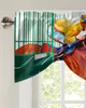 Arena Horse Racing Colorful Window Curtain Kitchen Cabinet Coffee Tie-Up Valance Curtain Rod Pocket Short Curtain