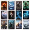 God of War Ragnarok Inspired Metal Plates Plaques de jeu classiques Vidéo Affiches Affiches de la barre de pub Pub Signe Metal Decor Wall Tin Plaques