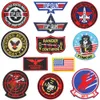 Top Gun Patches UNITE Air Force Navy Marine Army Movie Patrotic Tactical Decorative Applique Thread Righrowed Patch