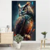 Owl Holy Beast Tapestry, Psychedelic Sharp, Bohemian Style Mysterious Hippie Room Hanging Decoration