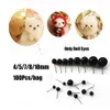 100Pcs/Bag 4/5/7/8/10mm Black Glass Eyes Needle Felting For Bears Animals Plush Dolls DIY Crafts Dolls Eyes