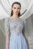 2024 New Evening Dresses Long Sleeves Lace Appliques Beads Prom Gowns Custom Made Sweep Train Plus Size A Line Special Occasion Dress