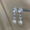 Boucles d'oreilles en peluche de mode Crystal Pearl Eart Clip Women Designer Bijoux de luxe Top Quality Lovely Girl Gift Tendance