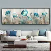 Abstract Blue Flowers Poster e stampe tela dipinto Cuadros Wall Art Pictures per soggiorno moderno decorazione per la casa senza cornice