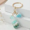 Keychains Pretty Sea Ocean Shell Colorful Star Glass Bottle Key Rings For Women Men Friendship Gift Handbag Decoration Jewelry