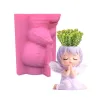 Angel Flowerpot Silicone Mold Succulent Planter Betong Mold Pen Holder Mold Candle Cup Flower Vase Epoxy Harts Mold Home Decor