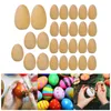 27PCS DIY Drewno Easter Egg Drewniane puste jajka do DIY Wielkanocne wakacyjne wystrój rzemiosła