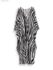 Abiti casual di base Lorylei Black V-Neck Zebra Stripe BOHIAMIAN CATATURA INSIMATO CAFTATO CAFTAN CAFTAN PER DONNE 2024 Abiti da spiaggia Long Summer Q1297 L49