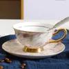 Cups Saucers Euro Luxe Bone China Gilded Coffee Cup Sets Porselein theeset Afternoon feest Creatief bruiloft Gift Office Drink Ware