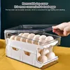 Egg Storage Box Rolling Slide Container Food Kyle Drawer Organizer Boxar Plastförvaring Container Kylskåp Organisationer