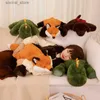 Fyllda plyschdjur 45-70 cm Super Soft Lazy Fluffy Plush Stuffed Animals Plushie Raccoon Fox Crocodile Sloth kram Kasta kudde Birthday Present Boy Girl L411