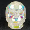 Arcobaleno titanio aura quarzo in pietra cranio intagliato cranio guarigione di cristalli gemme decorazioni per la casa