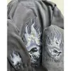 Костюм Jnco y2k Мужчина -хип -хоп с вышивкой мешковываемые джинсы Негабаритная толстовка с капюшоном с двумя частями.