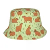 Berets Woman Bucket Hat Capybara Seamless Pattern Outfits Bob Hats Beach Hatwear Sun Caps Lightweight