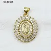 Colliers pendants 10 pièces de zircone ovale cristal charmes de style médaille bijoux de mode femme cadeau 60391