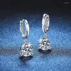 Stud Earrings ZFSILVER Fashion S925 Silver Moissanite Classic Exquisite Paws 3 Dangle Charm Women Accessories Party Jewelry Gift E098