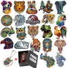 Popolare animale in legno 3d puzzle squisito lupo elefante fowk puzzle giochi per adulti bambini bellissimo giocattolo intellettuale disegno fai -da -te