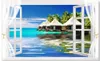 Tapety 3D Tapeta na salę Malediwów wymiarowe okno przestrzenne