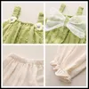 Clothing Sets Summer Baby Girls Children Bow Vest Shorts 2 Pieces Suit 0-4 Years Kids Princess Clothes Toddler Infant Outfits