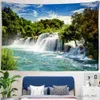 Tapices tapices arcoiris espectaculares bosque cascada paisajismo pared colgante de boho dormitorio habitación estética decoración del hogar R0411