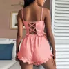 Signités de vêtements de nuit pour femmes set pour les femmes à la maison sexy à la maison Signification avec des sous-vêtements de nuit doux