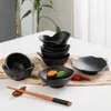 Bowls Black Melamine Small Bowl Soup Plastic Frosted Rice Home Multifunctional Sauce Dish Anti-fall Kitchen Accessories