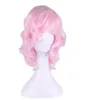 WoodFestival short curly pink wig cosplay anime costume synthetic wigs heat resistant lolita women oblique bangs5405535