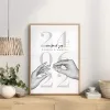 Affiche personnalisée de l'amant Nous avons dit oui nom date personnalisé Art Print Black Blanc Toile peinture murale Picture de mariage Cadeaux