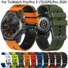 Band de sangle de silicone 22 mm pour Ticwatch Pro 3 GPS GTX 2021 2020 Smart Watch Broupeau pour TicWatch S2 E2 Bracelet Belt Accessoires