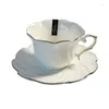 Cups Saucers European Simple Retro Coffee Cup And Saucer English Afternoon Tea Bone China White Home Teacup Set