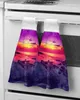 Seaside Beach Sunset Dusk Kitchen Cleaning Cloth Absorbent Hand Towel Household Dish Cloth Kitchen Towel