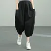 Vrouwen y2k Casual streetwear katoen baggy harembroek zomer vintage ademende elastische taille losse bijgesneden broek pantalones 240411