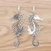 5 Pieces Tibetan Silver Large Open Seahorse Hippocampus Life Horse Charms Pendants for Necklace Jewellery Making Finding